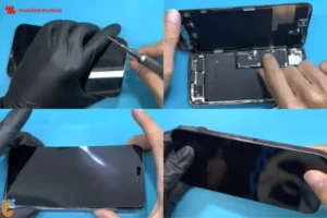 Thay ép mặt kính iPhone 15 khi mặt kính bị nứt vỡ nhưng màn hình vẫn hoạt động ổn định
