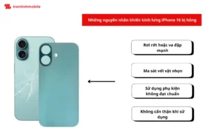 Thay kính lưng iPhone 16 trong các trường hợp sau đây